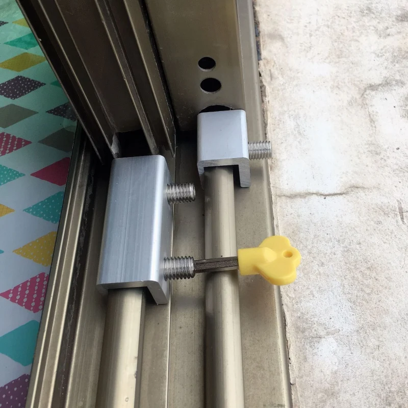 

Double Buckle Anti-theft Lock Screen Lock Stopper Window Security Lock Adjustable Sliding Door Frame Locks For Home And Office