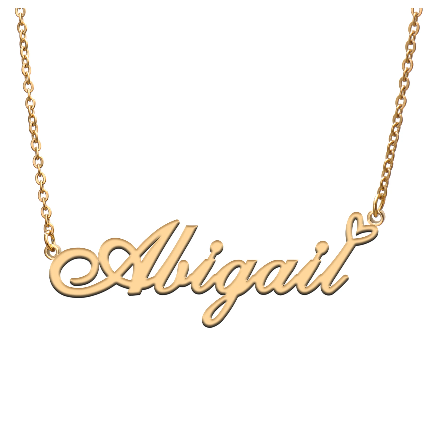 

God with Love Heart Personalized Character Necklace with Name Abigail for Best Friend Jewelry Gift