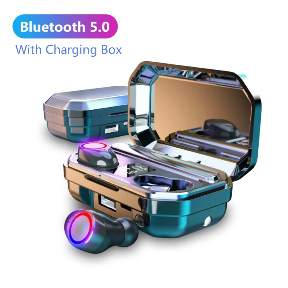 

LUSHUO TWS Bluetooth 5.0 Earphones with Charging Box Wireless Headphone 9D Stereo Waterproof Earbuds With Flashlight M12