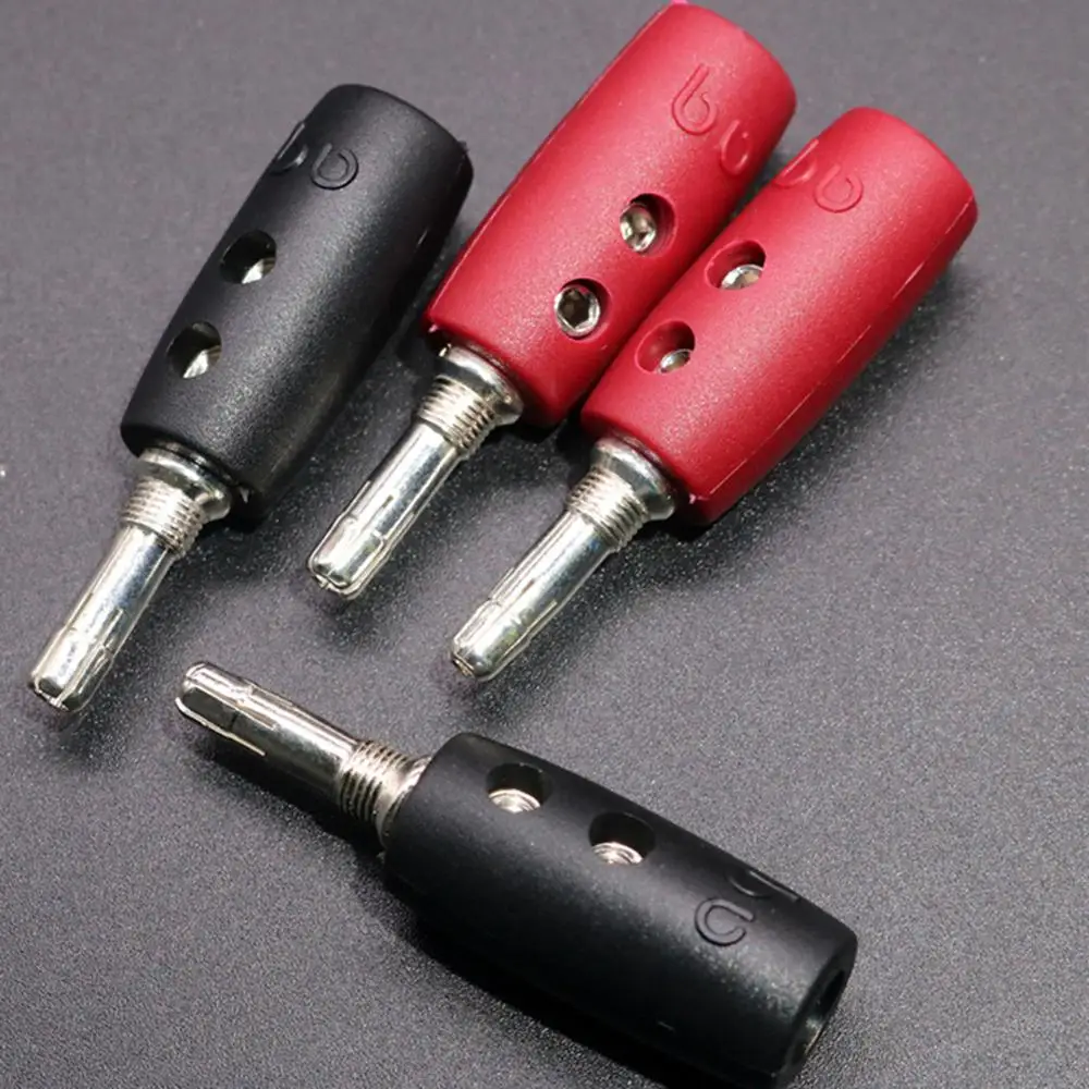 Colleimage 4 шт. Hifi Акустический кабель банан посеребренные соединители бананов вилки