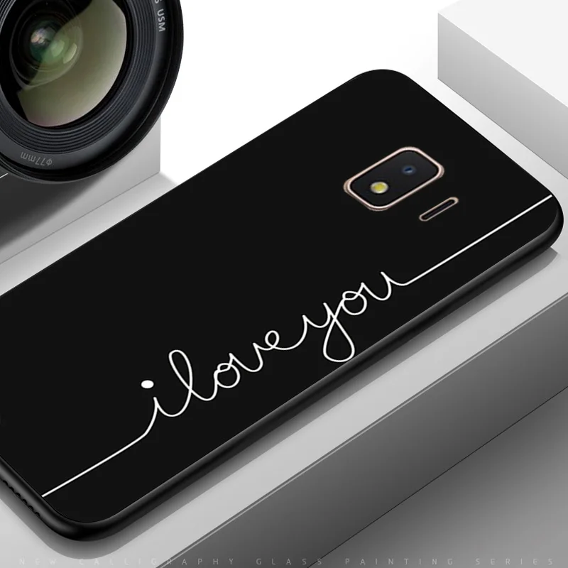 TPUBLK515 Чехол для телефона samsung J2 Core J260 J260F J260G силиконовый черный ТПУ межзвездная Луна линия чехол для samsung J2 Core J260F - Цвет: TPUBLK515