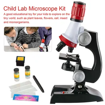 

Children Kids Toys Gift Kit Lab LED 100X-1200X Home School Educational Toy Gift Biological Microscope Kid Biological Microscope