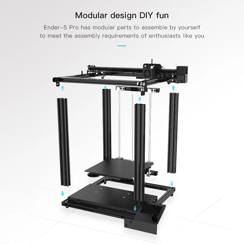 Creality 3D ender 5 Pro DIY комплект 3d принтер с обновлением Бесшумная материнская плата PTFE трубки металлический экструдер 220*220*300 мм impresora 3d