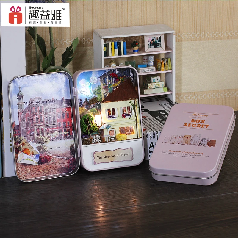 DIY кукольные домики детские игрушки подарки ручной работы коробка секретный Собранный дом миниатюрный кукольный домик мебель модели наборы