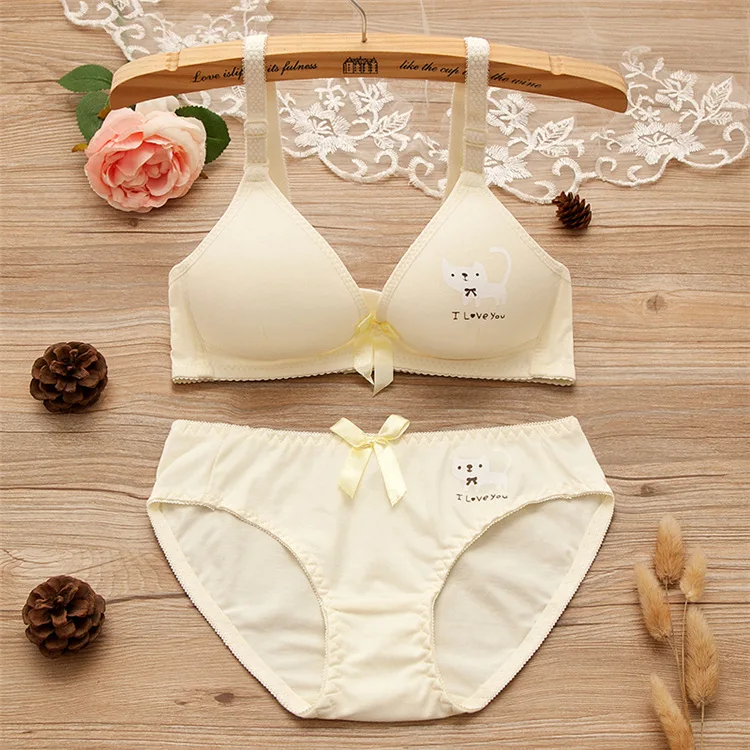 Cotton Underwear Bra Sets - Girl Student Comfortable Training Bra Set Teen  Kids - Aliexpress