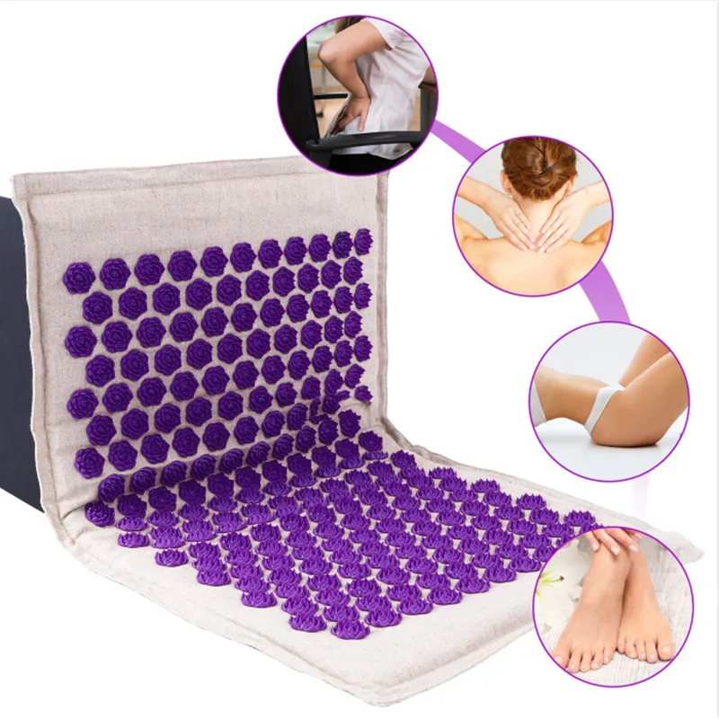 Spike Mat Acupressure Mat, Massage Mat Acupuncture Pillow Set Yoga Mat Needle Relieve Back, Neck and Sciatic Pain, Relax Muscles