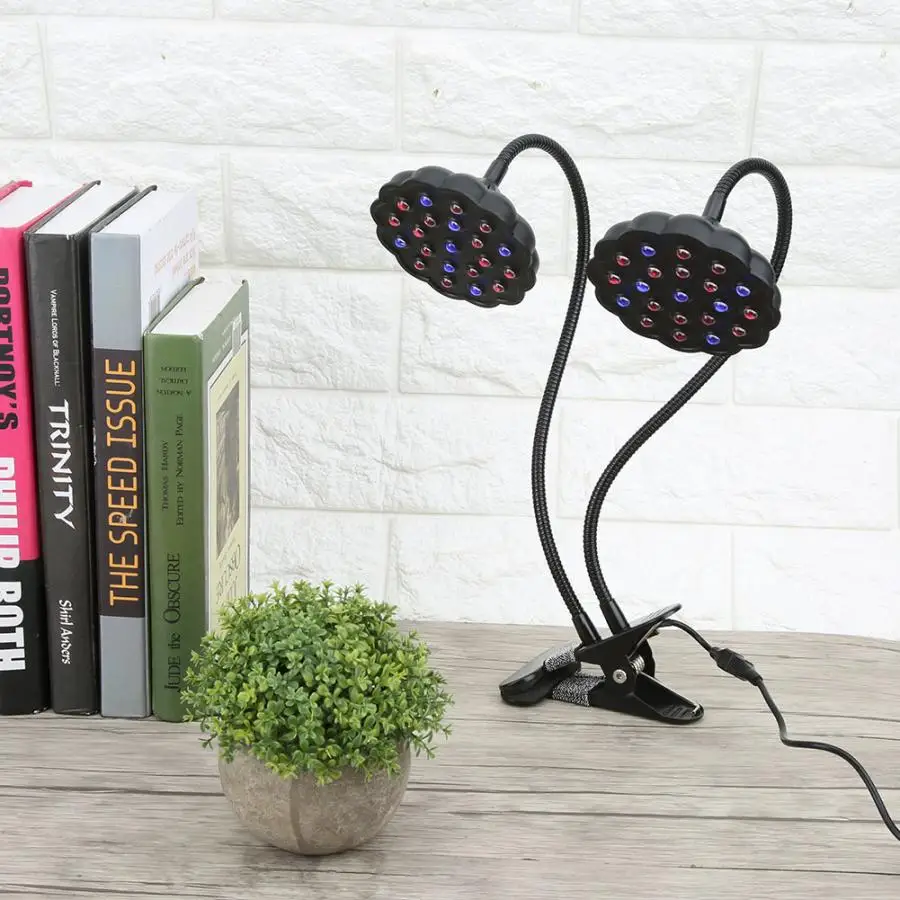 

Plant Grow Lamp 20W LED Dimmable Bendable Dual Head Clip Light Plant Grow Lamp Intelligent Timing LED
