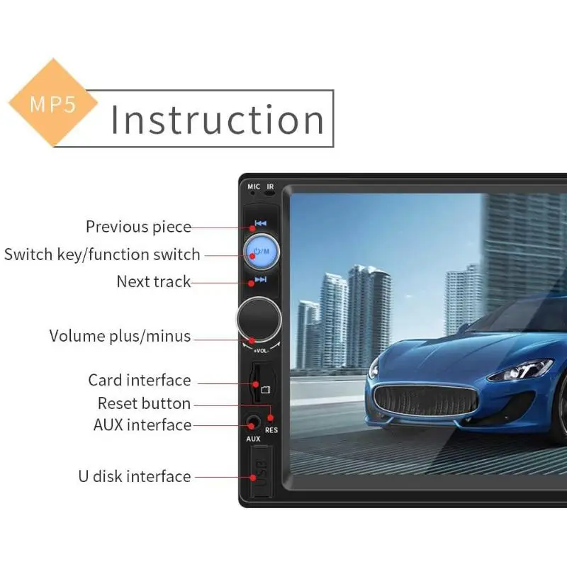 VODOOL 7010B двойной 2 DIN Bluetooth автомобиля MP5 стерео 7 дюймов экран AUX USB TF FM радио в тире головное устройство цифровой медиа приемник