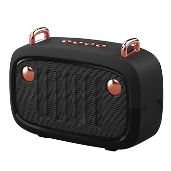 

Gift With Mic HiFi Stereo Support TF Card Music Player Wireless Retro Bluetooth Speaker Rechargeable FM Radio Mini Portable