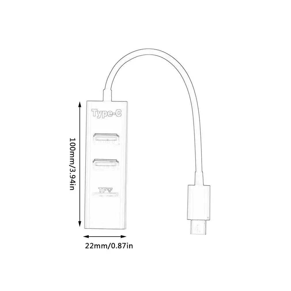 3 порта USB C концентратор Тип C разветвитель с TF кардридер для Macbook iMac Pro ПК Аксессуары для ноутбуков USB-C концентратор