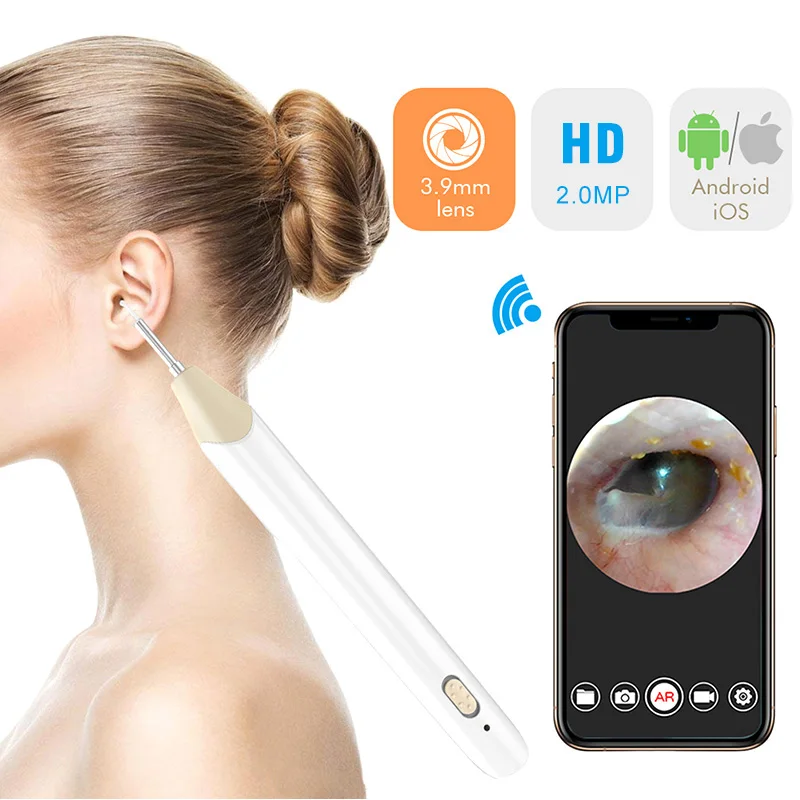 Беспроводной Эндоскоп ушной воск инструмент для очистки 3,9 мм ультра-тонкий WiFi hd камера для наблюдения за ушами удаление ушей с 6 светодиодами для iPhone IOS