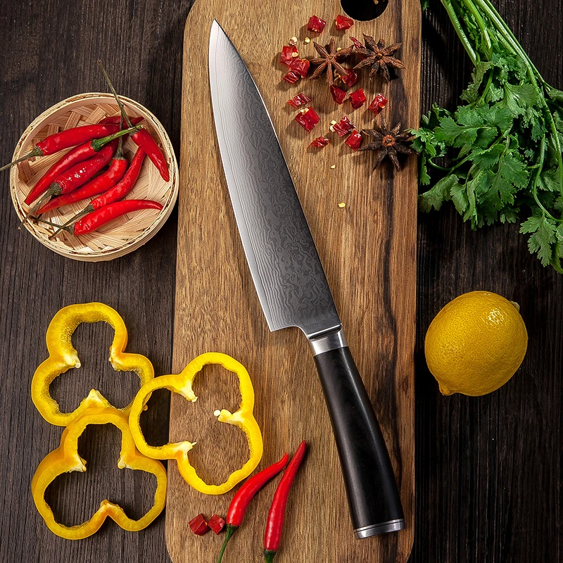 GRANDSHARP набор ножей из дамасской стали 2 шт. шеф-повара кухонные ножи santoku vg10 японский Дамасская сталь ножей шеф-повара Пособия по кулинарии инструменты
