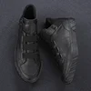 YITU-zapatos informales de otoño para hombre, mocasines resistentes al desgaste, de diseñador, vulcanizados, negros ► Foto 3/6