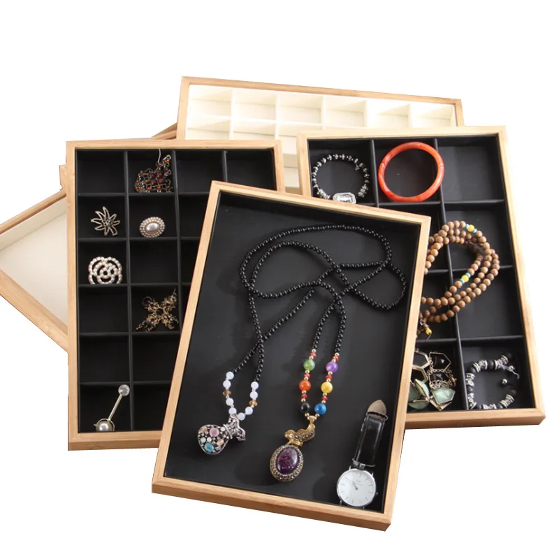 Luxruy v Necklace Bracelet Bangle Rings Earrings Display Jewelry Showcase Storage Tray