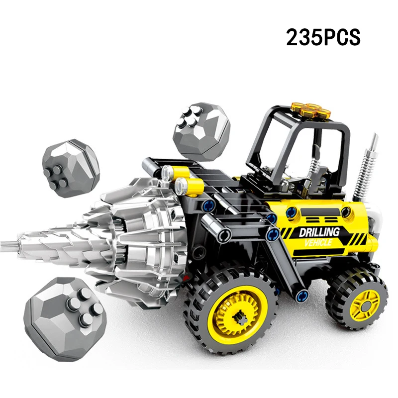 Совместимость с legoed Technic Drill Car dozer compactor pushdozer mobike crane Mine truck Engineering строительные