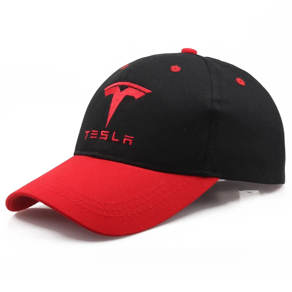 Topsail Works Chapeau de Papa Camionneur Vintage Casquette de Baseball Unisexe Tesla Model 3 Logo Rouge