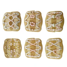 

Vintage Double Insert Hair Combs Clips Ladies Elastic Pearls Beads Hair Styling