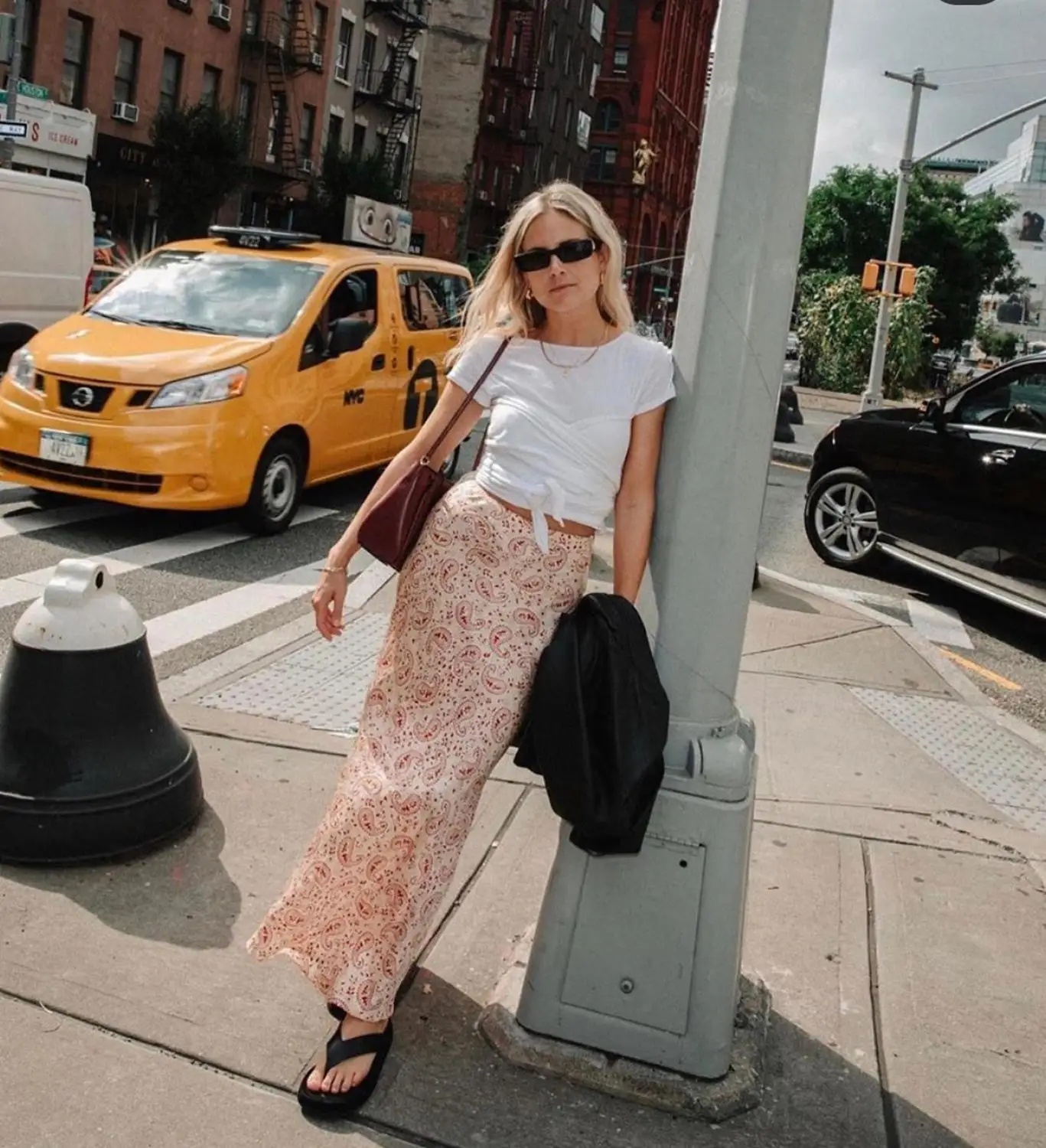 Шелковая Женская юбка с принтом пейсли Joni Maxi Skirt