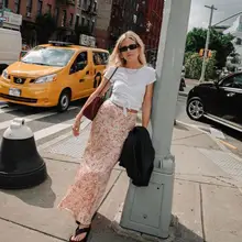 Шелковая Женская юбка с принтом пейсли Joni Maxi Skirt