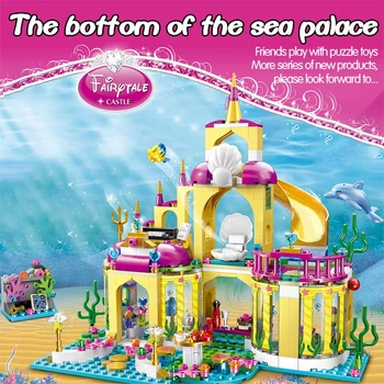 

434pcs Princess Building Blocks Compatible Friends Mermaid Undersea Palace Castle Stacking Bricks Toys for Girls