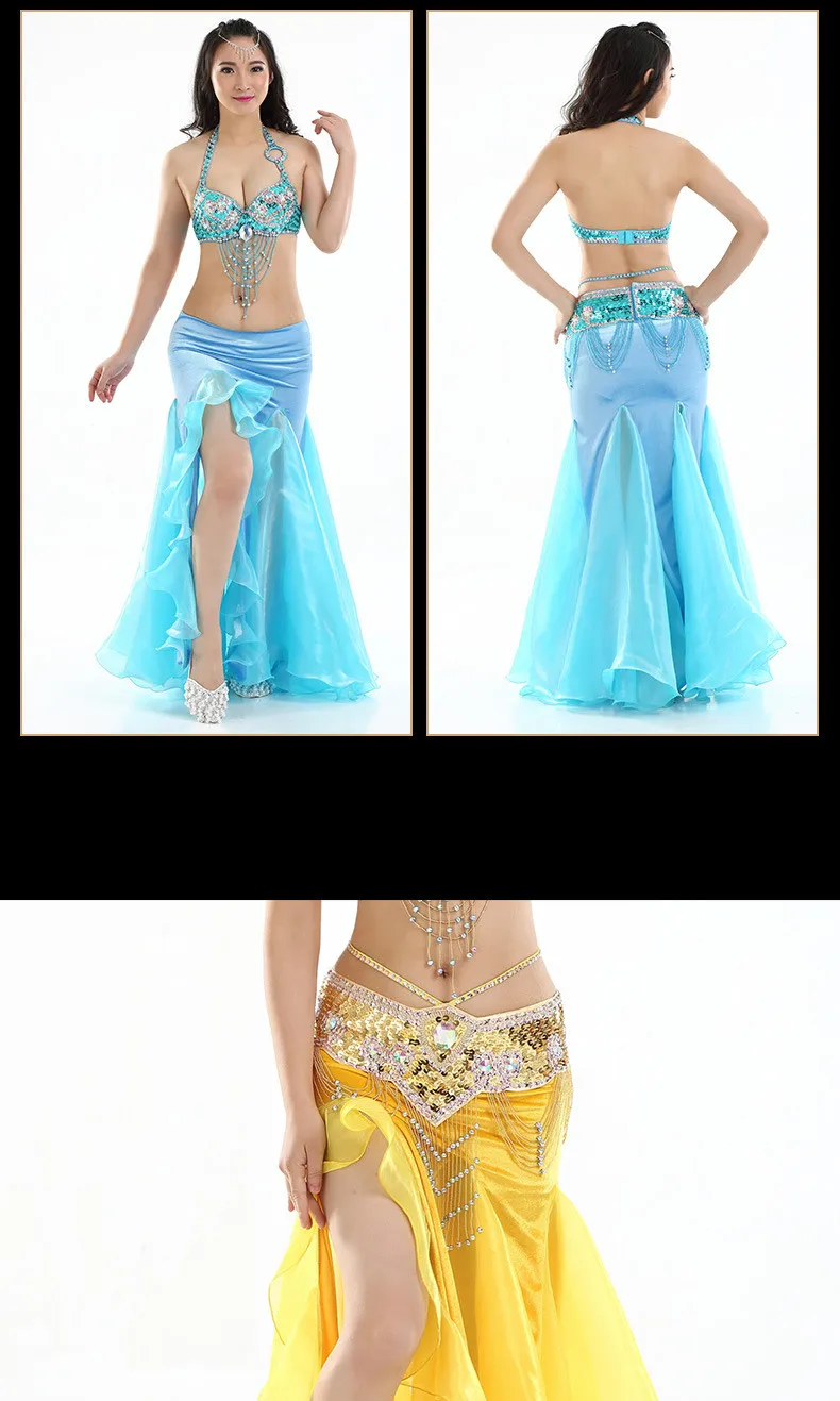 Живота Танцы Костюм Леди Bellydancing юбка 2-х слойный Юбка из сетчатой ткани живота Танцы Обёрточная бумага Для женщин юбка производительность Танцы одежда