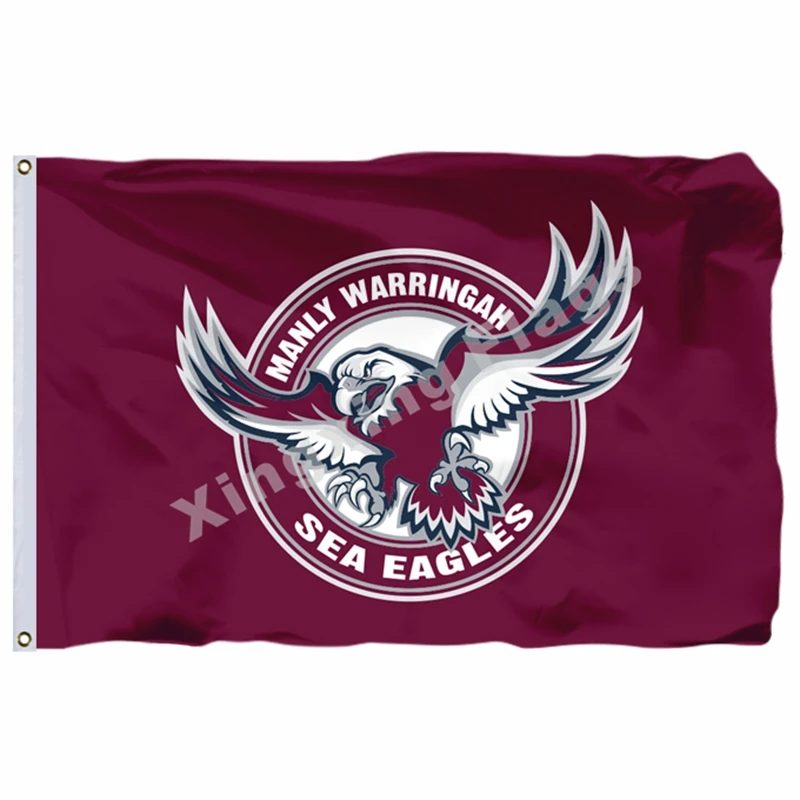 Warringah Sea Eagles Флаг Южной сиднеи Rabbitohs NRL баннер с модифицированным флагом США 3фт X 5фт полиэстер летающий размер 90X150 см - Цвет: Warringah Sea Eagles