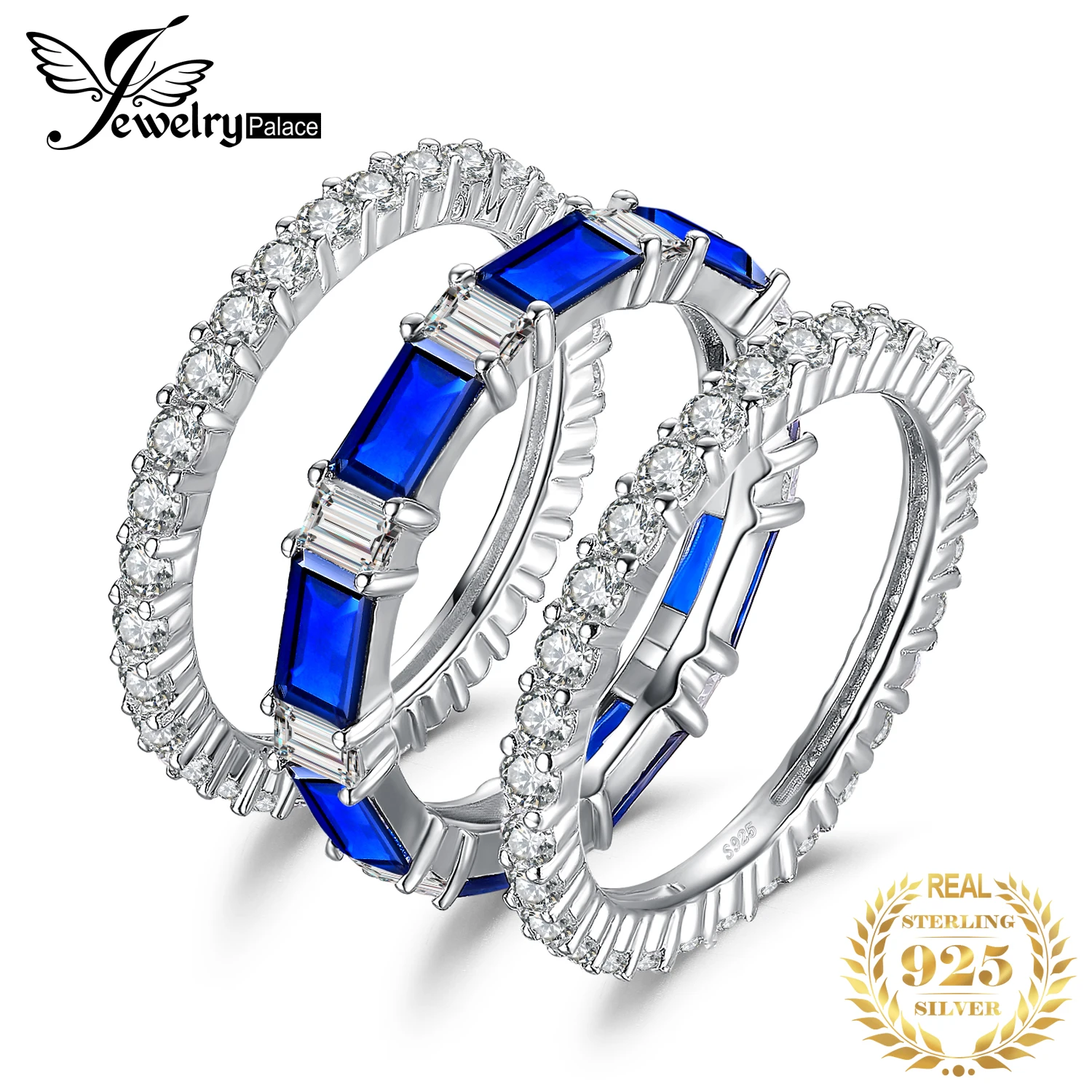 JewelryPalace Eternity 7ct создан синий шпинель себе кольцо канала наборы для ухода за кожей 925 пробы серебро для женщин как подарки Новы