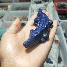 Натуральный камень лазурит Лабрадорит Кристалл резной крокодиловый целебный Кристалл Модные резные фигурки животных подарки