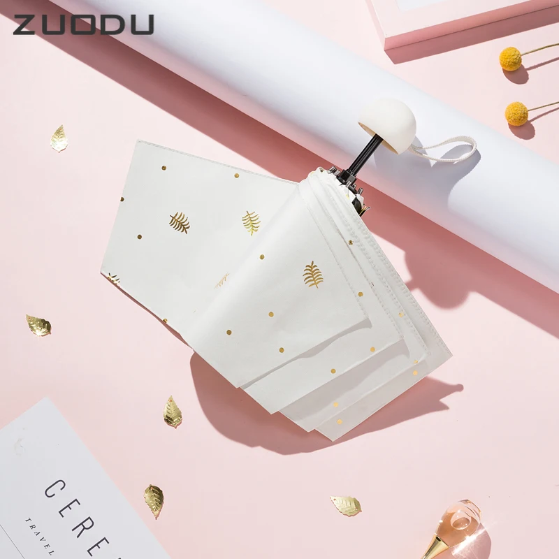 ZUODU компактный Ветрозащитный Зонт для женщин с защитой от УФ лучей и