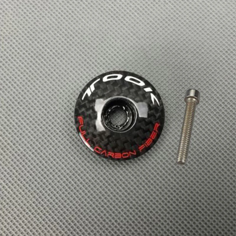 

1-1/8" Top Cap Cover 28.6mm Bike Headset MTB Kits Bicycle Handbar Stem Carbon Fiber Set With Bolt Stylish
