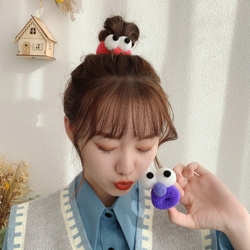 Charming Candy Color Big Eyes Hair Scrunchie – Fun & Stretchy Hair Accessory