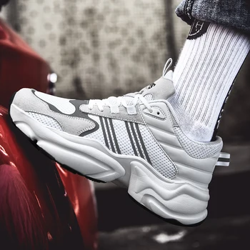 

Spring new reflective, antiskid and breathable men's sports shoes light, fashionable, low top shoes, flat running shoes