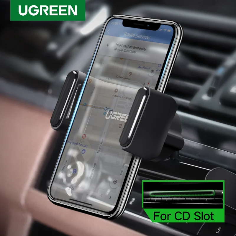 Ugreen Car Phone Mount CD Slot Car Phone Holder for iPhone 8 Magnetic Holder Stand Clip Cell Phone Holder for Huawei Tablet GPS