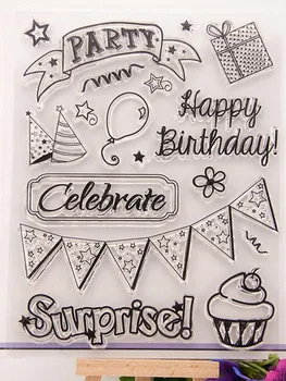 

Birthday present Transparent Clear Stamps / Silicone Seals Roller Stamp for DIY scrapbooking photo album/Card Making