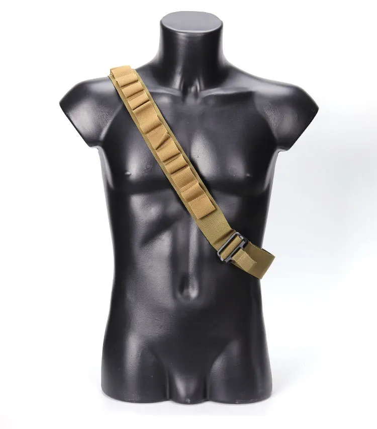 

Tactical 15 Hole Carrying Strap Gun Sling Rifle Strapping Belt Shooting Hunting Accessories Double Hanging Point Seat Belt