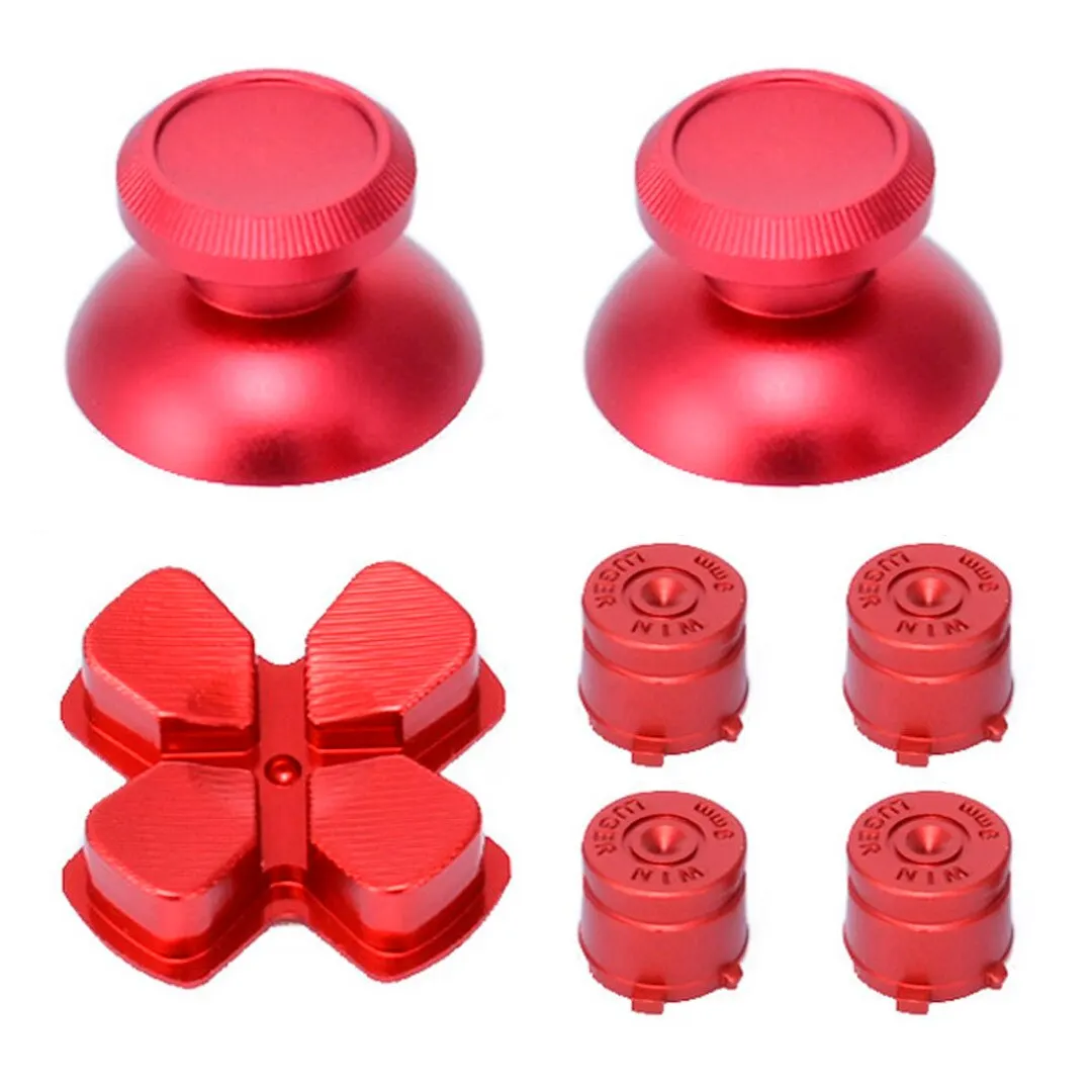 1 Set Alloy Metal Bullet Buttons Thumbsticks Cap Kit For PS4 Controller Gamepad Controller