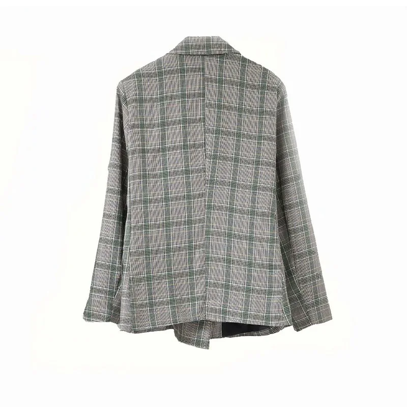 

Jd130 Autumn New Products Urban Mixed Colors Pattern Fold-down Collar Suit Jacket Australia Non-mainstream Retro Double Breasted
