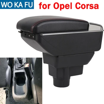 

For Opel Corsa armrest box central Store content box with cup holder ashtray Can rise with USB accessory