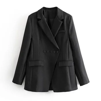 

New Fashion 2019 Designer Blazer Jacket Women's Single Breasted Jacket black Suits Female Ladies