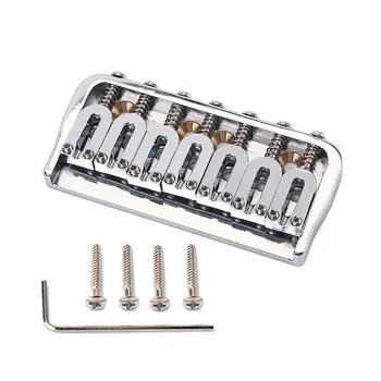 

1 Set 7 String Brass Chrome Saddle Bridge Strain Plate for Guitar Ukulele Music Instrument Replacement