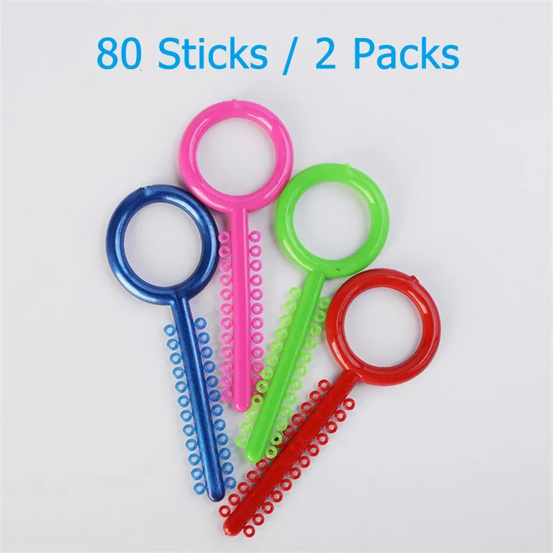 

2 Packs 80 Sticks Dental Orthodontic Materials 48 Colors Dental Ligature Tie Orthodontic Elastic Rubber Bands Dental Elastic
