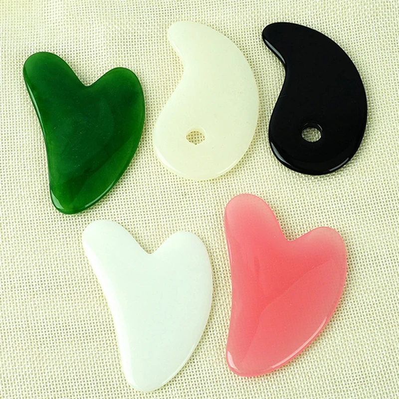 1pc Heart Shape SPA Massage Beeswax Gua sha Scraping Massage Scraper Face Massager Acupuncture Guasha Board Massager for face