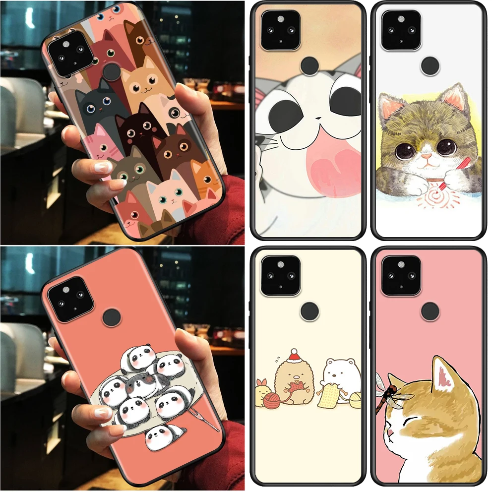 Популярный ударопрочный чехол с милым мультяшным котом для Google Pixel 6 5 4 5A 4A XL |