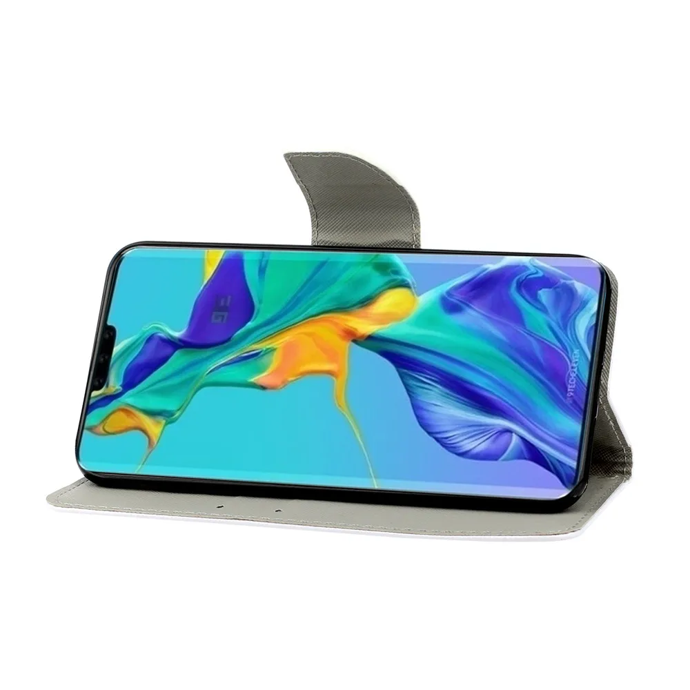 Кожаный чехол P40lite с 3D принтом для Huawei Mate 30 P40 P30 Pro Lite P Smart Y6 Y7 Y9 Y5 2019 2018 откидной