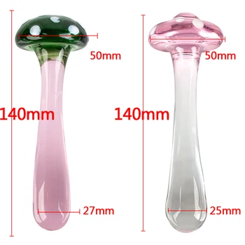 14cm Mushroom Glass Dildos For Anal Plug Women Men 18 Couples Tools Butt Plugs Dilator Sex Toys Adult Games Erotic Products Shop 4