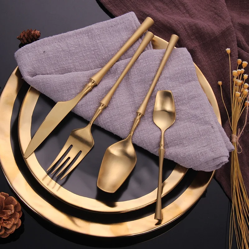 

Hot Sale Stainless Steel Cutlery Set Gold Dinnerware Set Western Food Cutlery Tableware Dinnerware