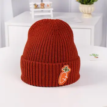 

Korean children's knit hat autumn and winter new cartoon animal kids wool hat warm solid color baby boys and girls hat beanies