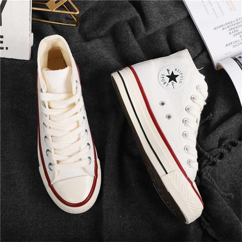 Canvas Shoes Lace-Up Ladies Sneakers High-Top Women Breathable Casual Classical Zapatillas