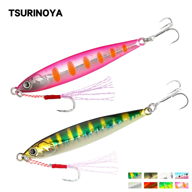TSURINOYA 8 шт. набор приманок для морской рыбалки 20 г 30 40 длинное забрасывание