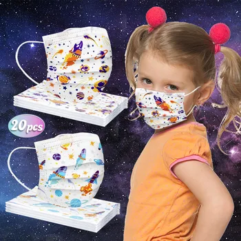 

20pcs Children Cartoon Kids Disposable 3 Layer Child Filter Thicken Children's Mouth Earloop Fast Delievry Large Stock Send Fast